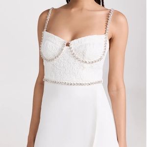 Self Portrait White Lace Bodice Mini Dress